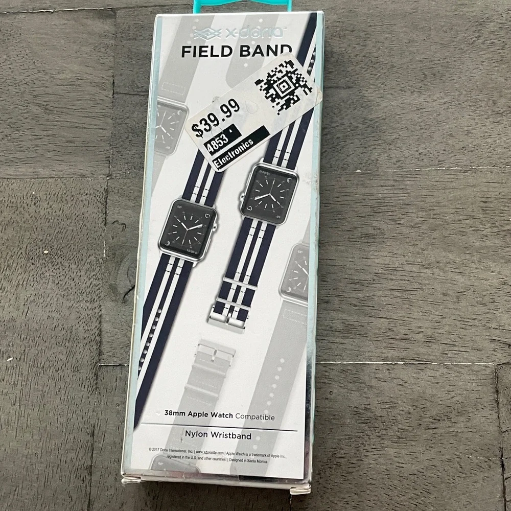 38 mm Navy and White Striped Watch Band for Apple Watch
